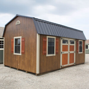 12x20 foot stained dutch barn shed