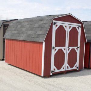 8x10 Pro Series Shed with red siding and white trim